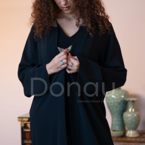 Nuit claire Cardigan long en crêpe lourd tombant - Image 6
